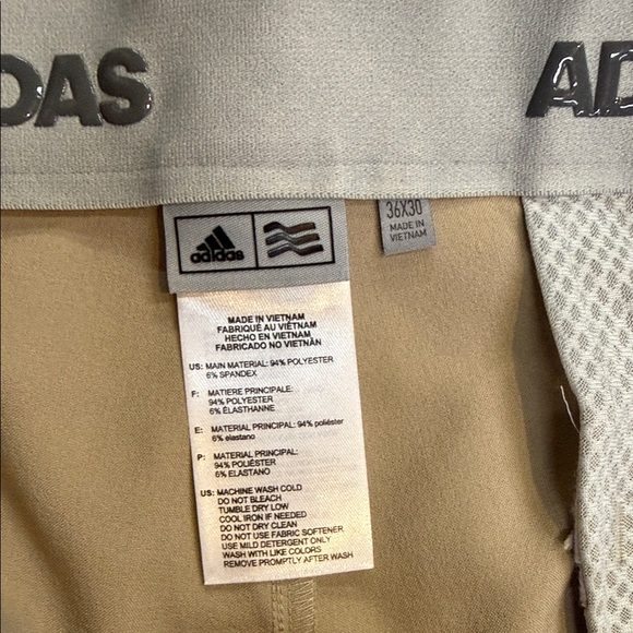 Adidas BRAND NEW WITH TAGS Men's Tan Chino/Golf Pants- 36/30 - Picture 2 of 9